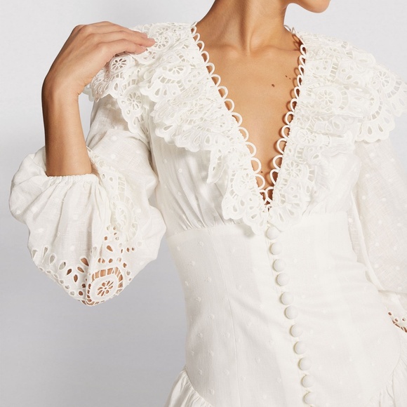 Zimmermann Bellitude White Linen Dress Size 0 - Picture 4 of 6